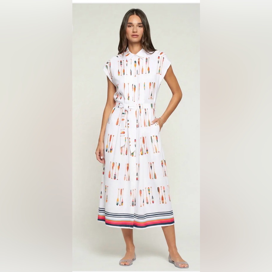 Vilagallo- Oar Printed Pattern Dress , Remos Algodon Print Nwt